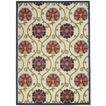 Palacedesigns 5 x 8 ft. Blue Vines Indoor & Outdoor Area Rug - Blue - 5 x 8 ft. PA3667523